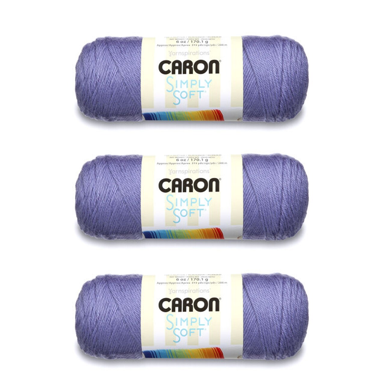 Caron Simply Soft Lavender Blue Yarn - 3 Pack of 170g/6oz - Acrylic - 4  Medium (Worsted) - 315 Yards - Knitting/Crochet